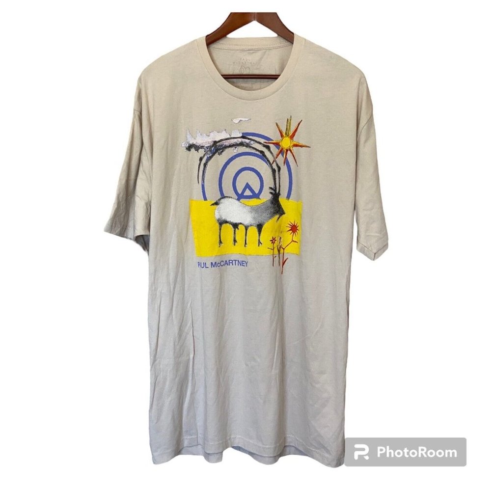 Paul McCartney Beige Cream T-Shirt Unisex 2X Egypt Station Tour Music NWOT New